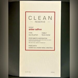 CLEAN RESERVE AMBER SAFFRON 3.4 OZ. EAU DE PARFUM SPRAY (BRAND NEW IN BOX)
